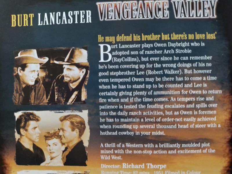 DVD - Vengeance Valley Burt Lancaster