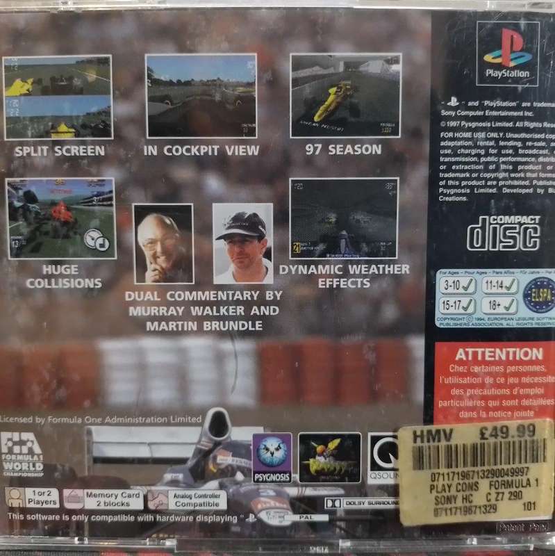 PS1 - Formula 1 97 (Pal black disc)