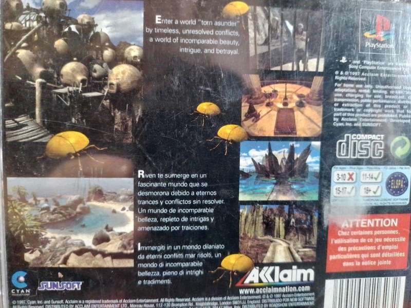 PS1 - Riven The Sequel To Myst (Pal black disc)