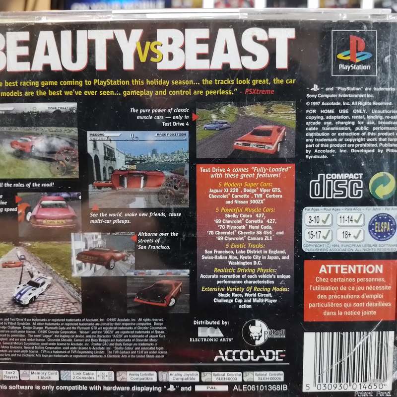PS1 - Test Drive 4 (Pal black disc)