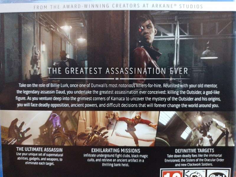 PS4 - Dishonored Death of The Outsider