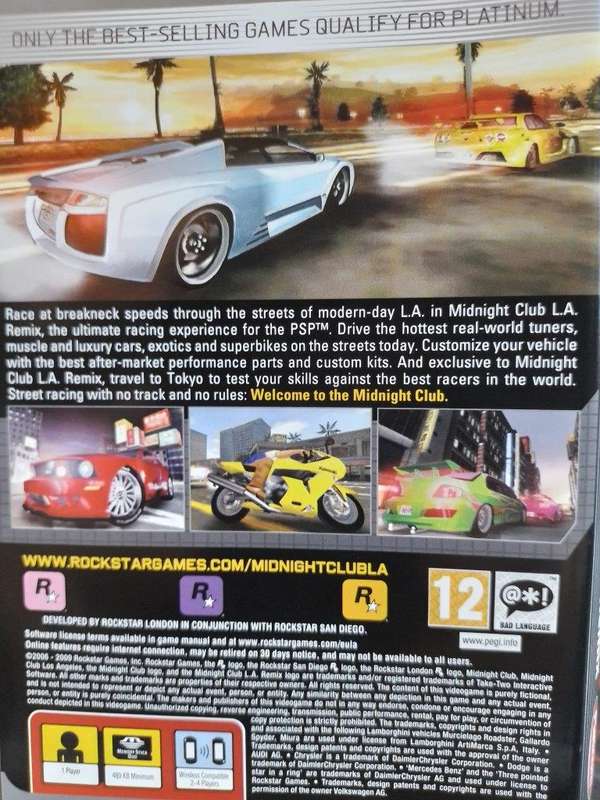 PSP - Midnight Club L.A. Remix - Platinum