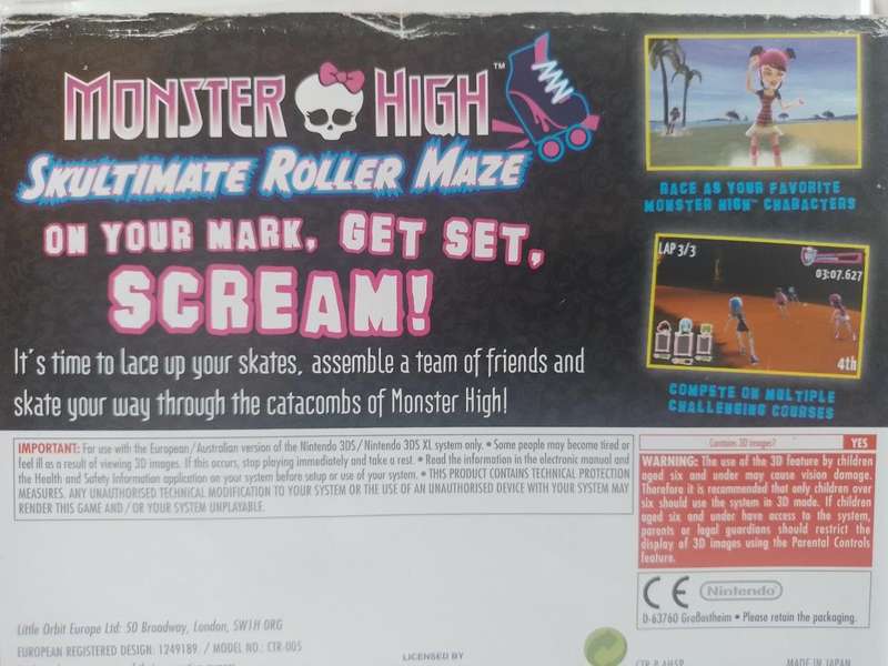 Nintendo 3DS - Monster High Skultimate Roller Maze