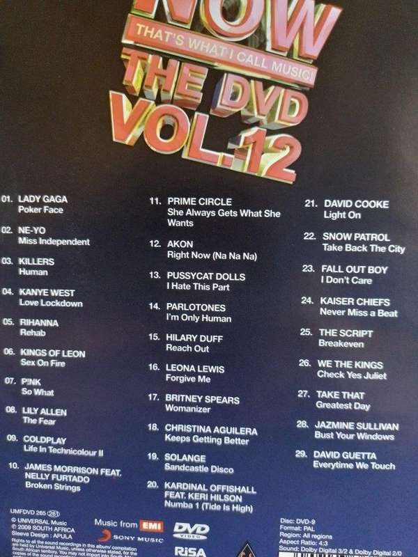 DVD - NOW That`s What I Call Music! The DVD Vol.12