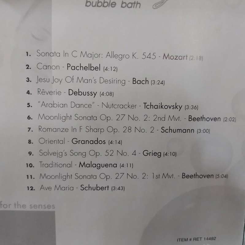 CD - Soothing Bubble Bath Music for The Senses