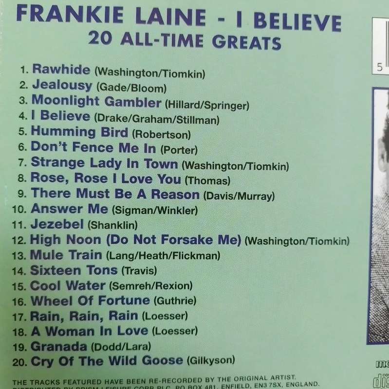 CD - Frankie Laine -  I Believe (20 All-Time Greats)