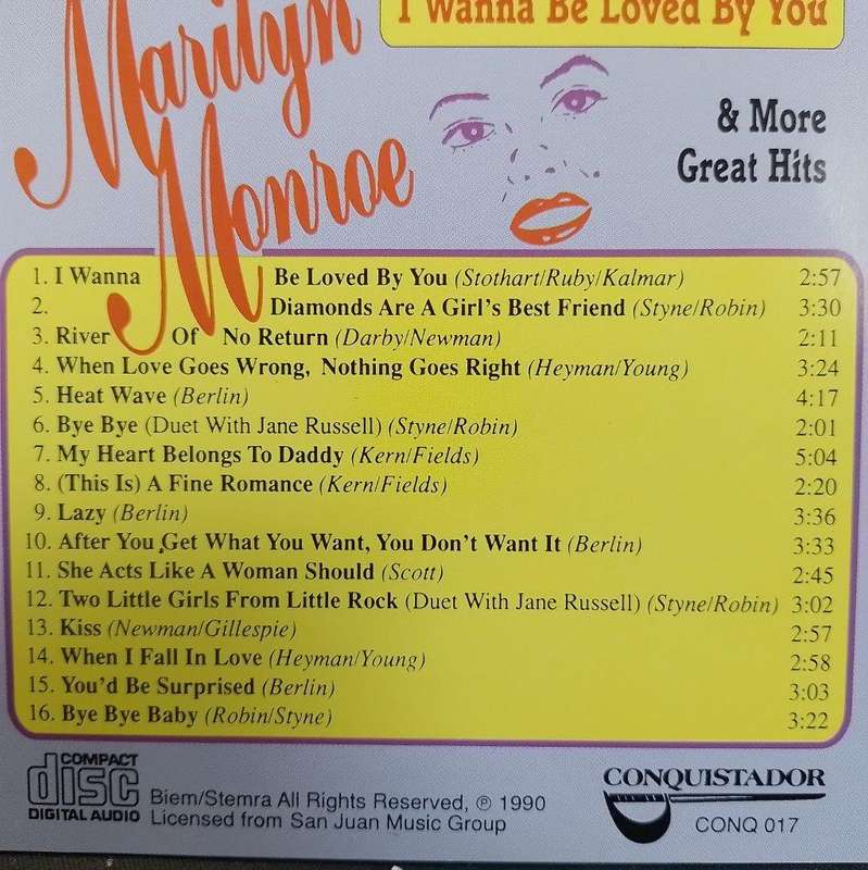 CD - I Wanna Be Loved By You & More Great Hits  CONQ 017