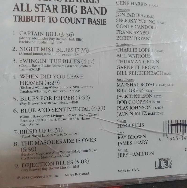 CD - The Gene Harris All Star Big Band  Tribute To Count Basie  CCD-4337 (New Sealed)