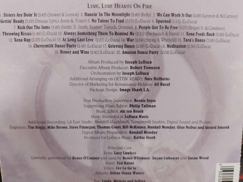 CD - Xena: Warrior Princess - Lyre, Lyre, Hearts On Fire Original Television Soundtrack
