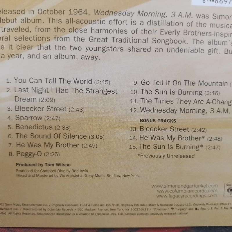 CD - Simon & Garfunkel - Wednesday Morning, 3 A.M.