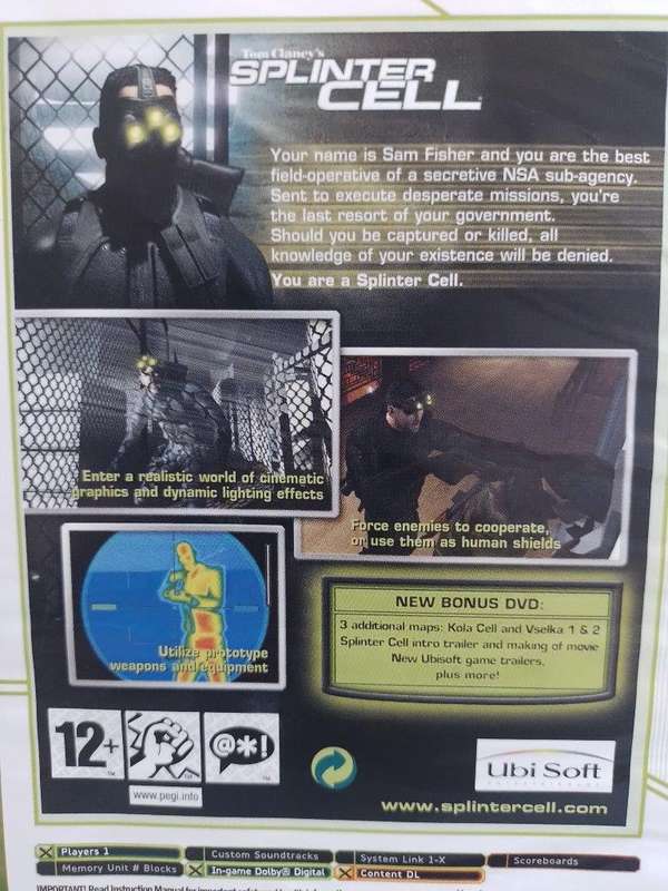 Xbox - Tom Clancy's Splinter Cell - Classics