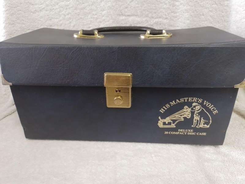 Vintage His Master Voice Leatherette PVC CD Carry Case Holds 20 CD