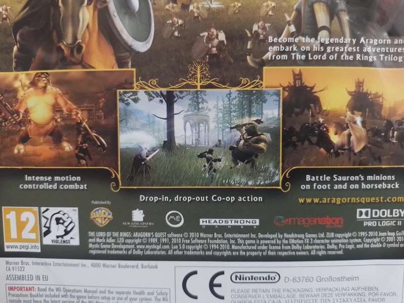Wii - The Lord of The Rings Aragons Quest