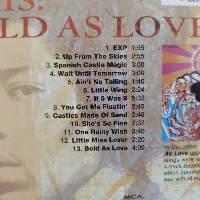 CD - The Jimi Hendrix Experience - Axis: Bold As Love - MCAD-10894
