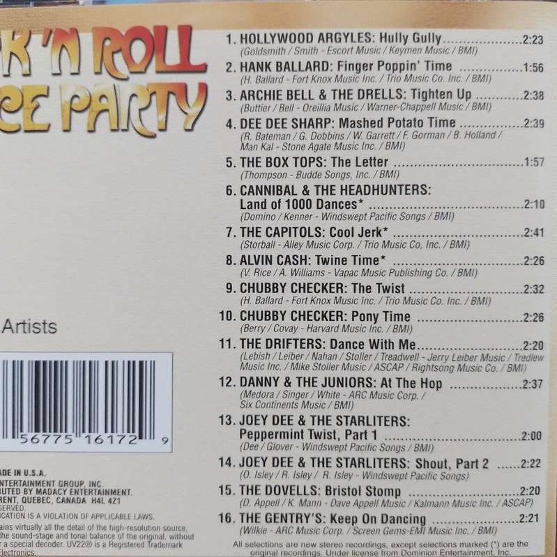 CD - Various - Rock 'n Roll Dance Party