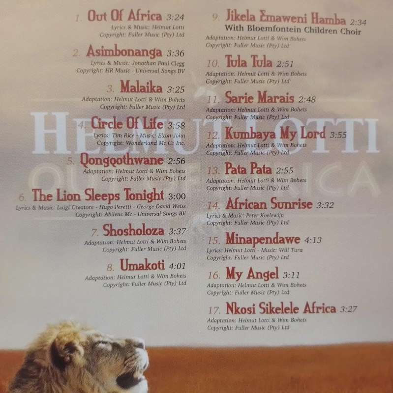 CD - Helmut Lotti - Out Of Africa