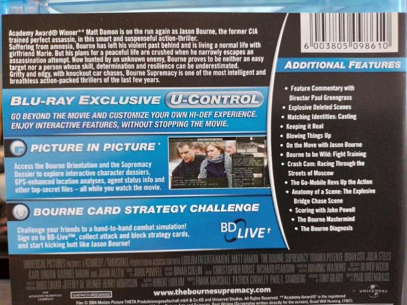Blu-ray - The Bourne Supremacy