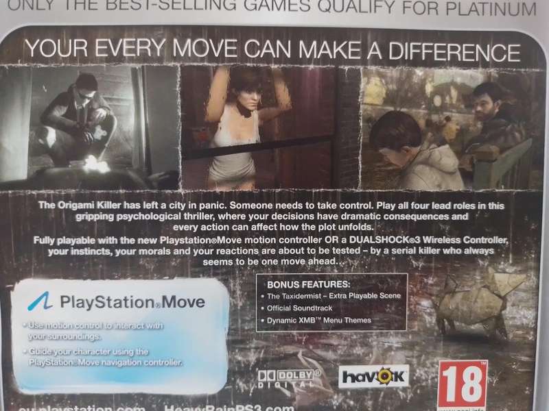 PS3 - Heavy Rain Move Edition - Platinum