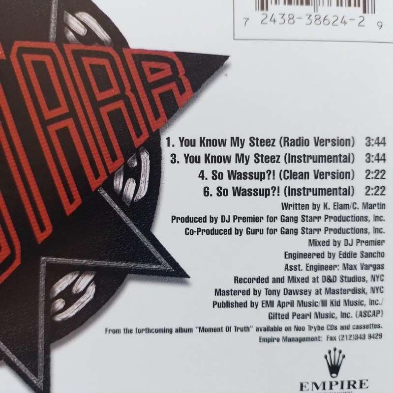 CD - Gang Starr - You Know My Steez