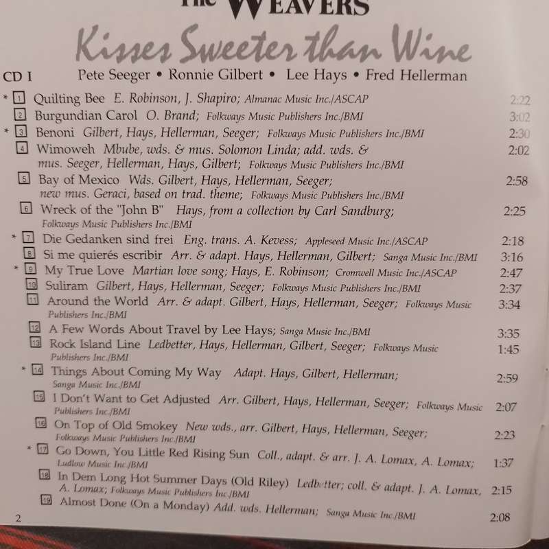 CD - The Weavers - Kisses Sweeter Than Wine (2cd) - OCD 3021/2