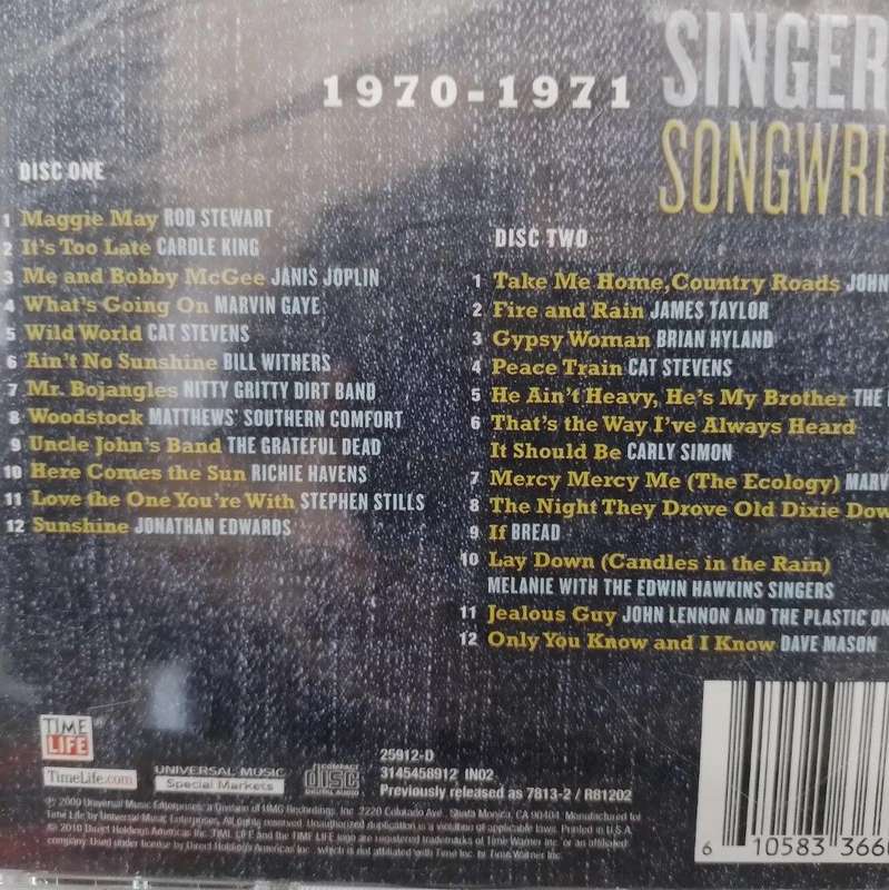 CD - Various - Singers & Songwriters: 1970-1971 (2cd) (New Sealed)