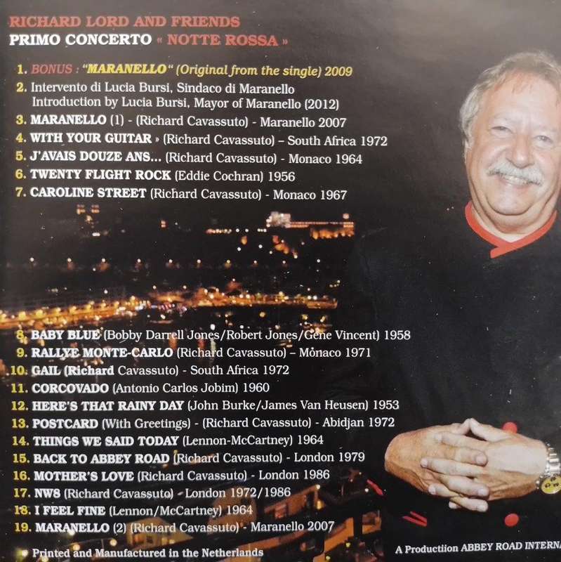 CD - Richard Lord - Concerto "Notte Rossa" - "Maranello" Live !