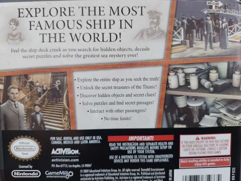Nintendo DS - Hidden Mysteries Titanic Secrets of the Fateful Voyage