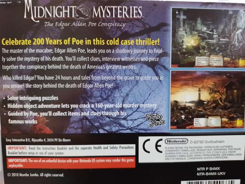 Nintendo DS - Midnight Mysteries The Edgar Alan Poe Conspiracy