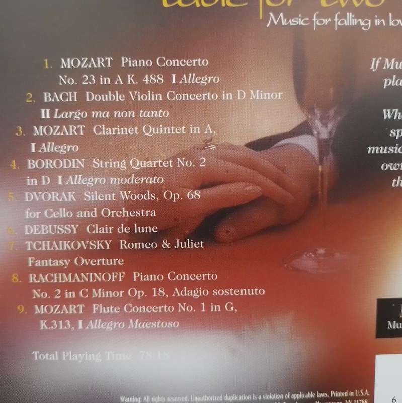 CD - Table For Two - Music For Falling in Love