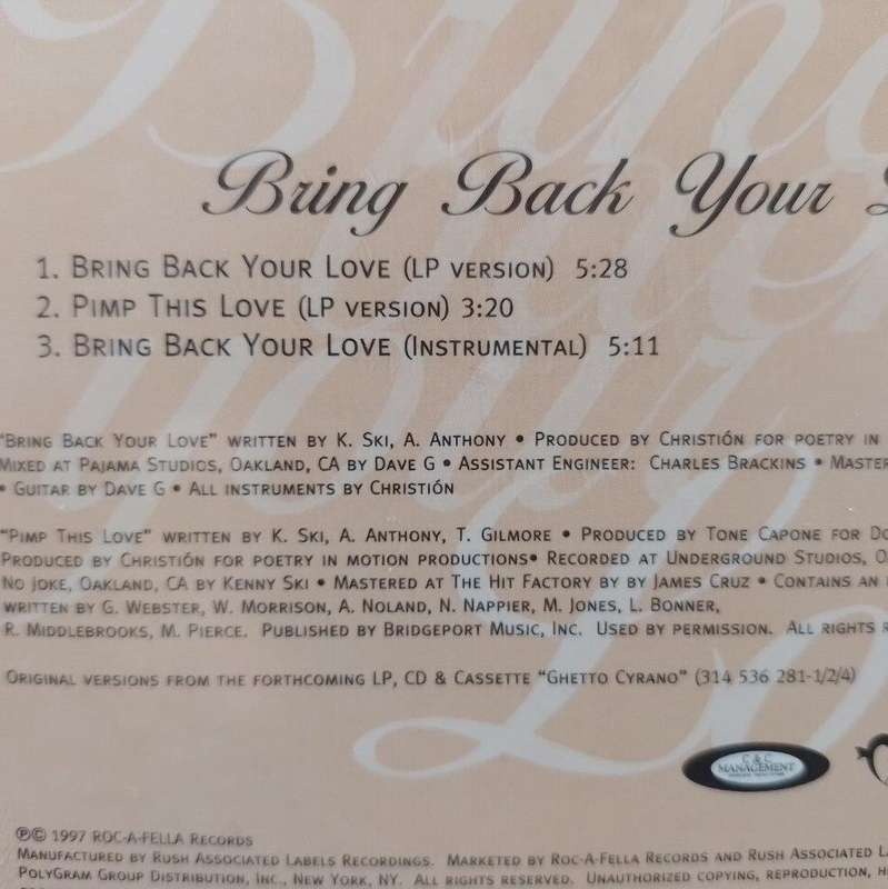CD - Christion Bring Back Your Love  (Card Cover)(New Sealed)