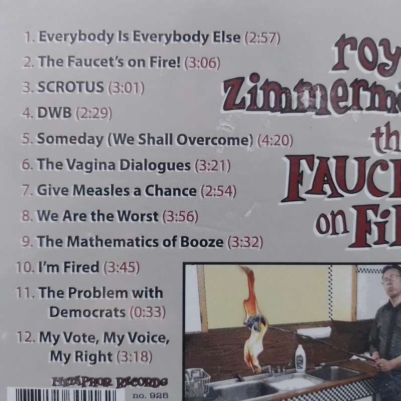 CD - Roy Zimmerman - The Faucet's On Fire! (Digipak)(New Sealed)