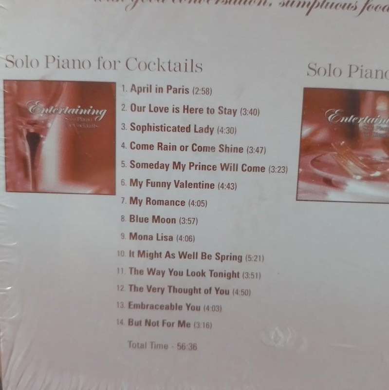 CD - Entertaining Solo Piano For Cocktails & Dinner (2cd) (New Sealed)
