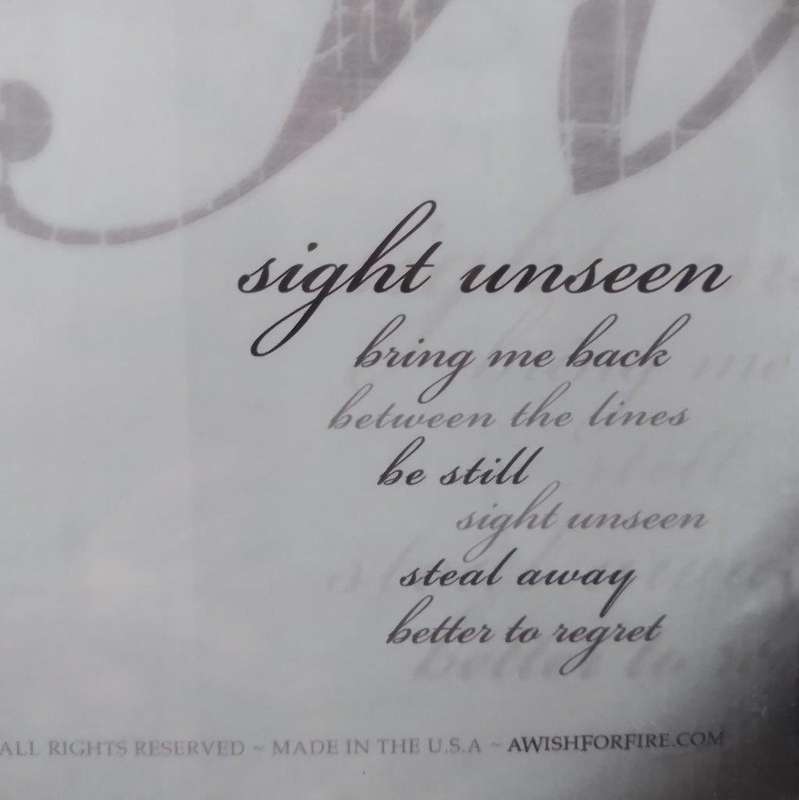 CD - A Wish For Fire Sight Unseen (New Sealed)