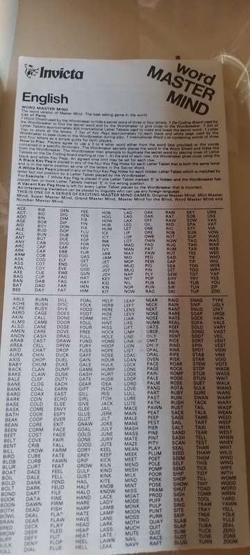 Vintage Word Mastermind Made in England by Invicta Games (New Improved Version)