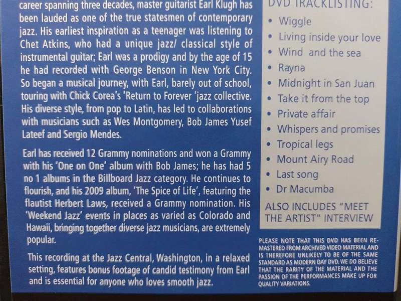 DVD - Earl Klugh - Live at Jazz Central Washington