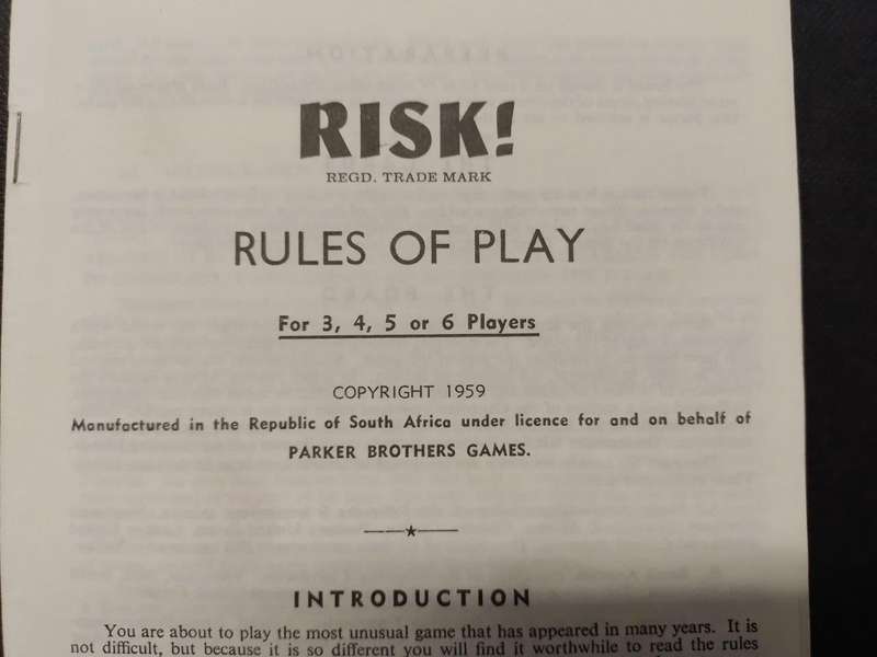 Vintage Risk - Manhattan Parker Brothers