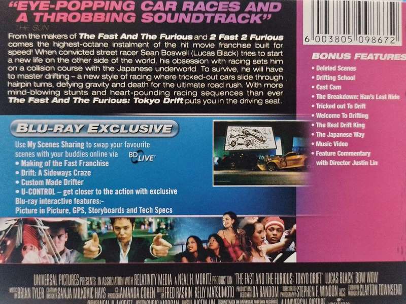 Blu-ray - The Fast and The Furious Tokyo Drift