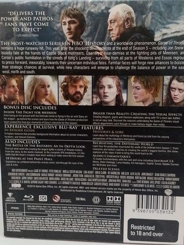 Blu-ray - Game of Thrones The Complete Sixth Season
