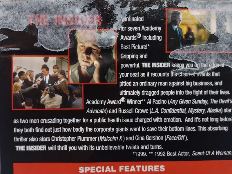 DVD - The Insider Al Pacino Crowe