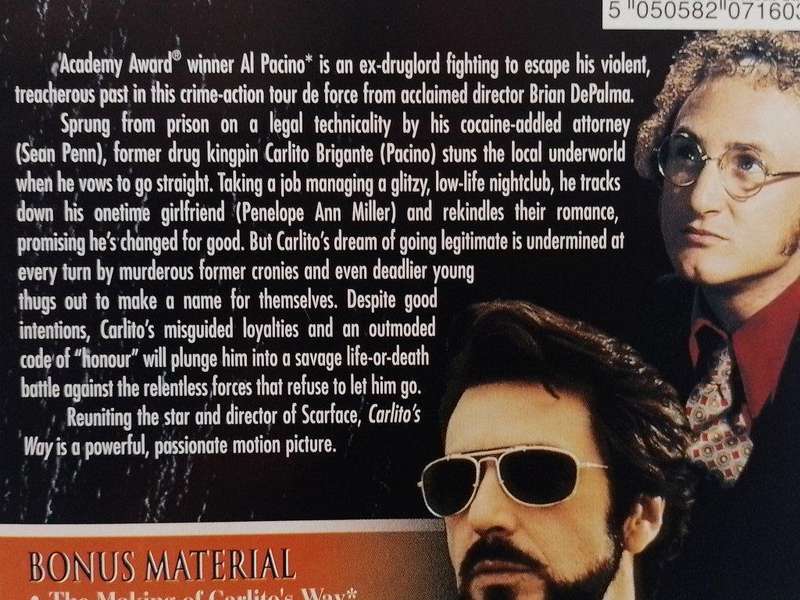 DVD - Carlitos Way - Al Pacino