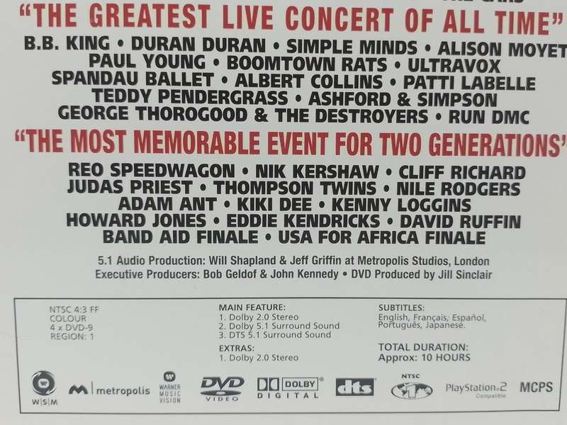 DVD - Live Aid Box set (4 Dvd's) Zone 1 NTSC