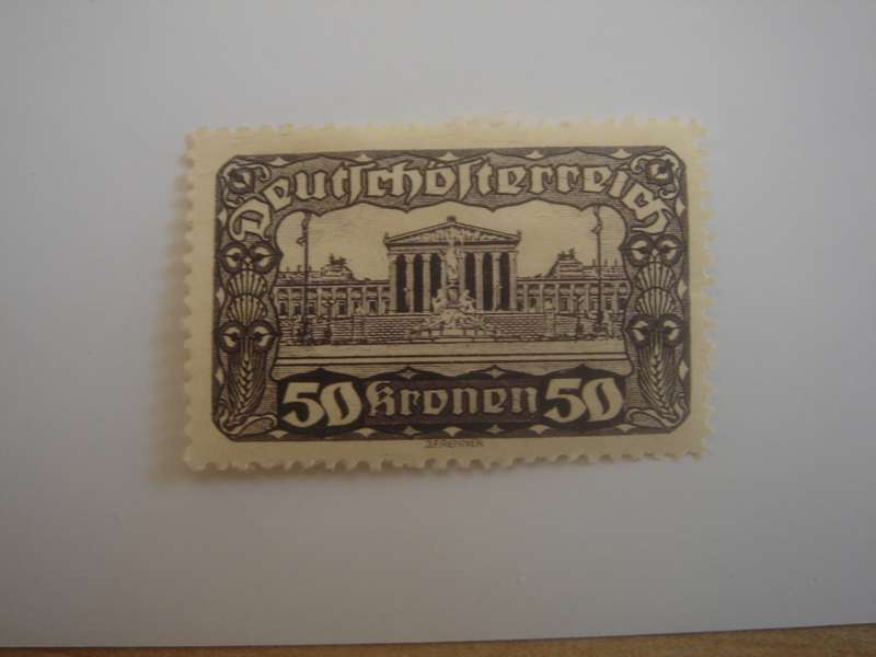 1919 Austria - Parliament Building 50 Kr mint, hinged