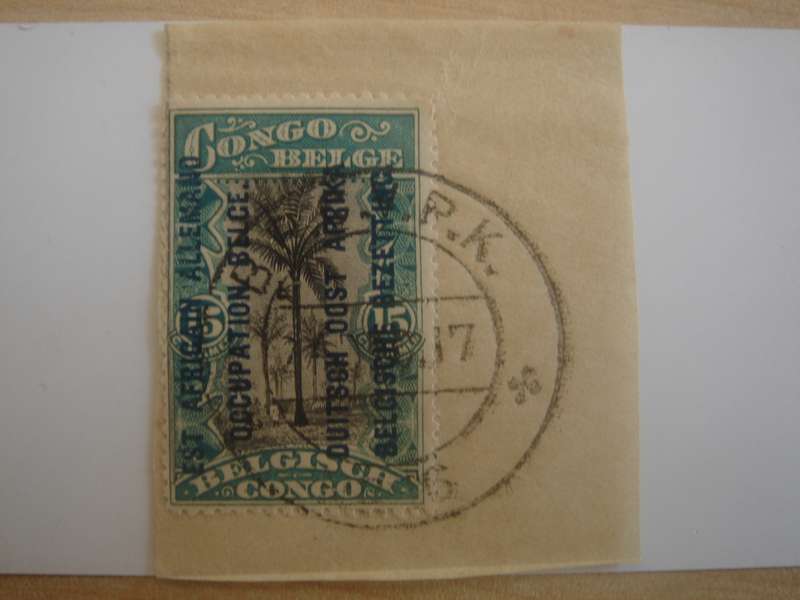 1917 German East Africa under Belgian Occupation - 15 C on postal item, stamped