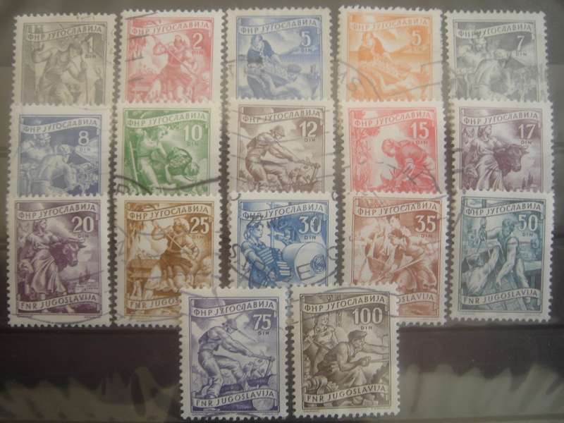 1950 Yugoslavia - Workers Motifs - 17 values used, stamped