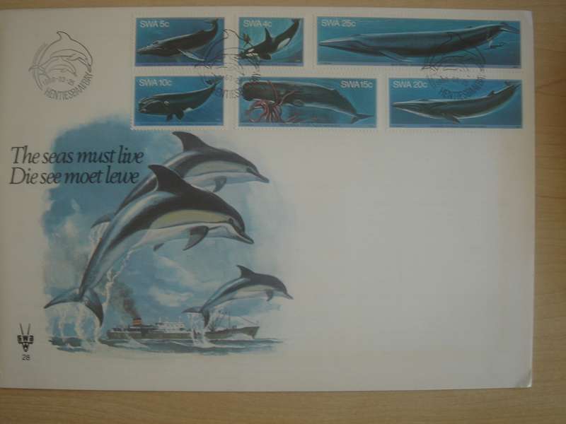 1980 SWA Whales FDC stamped in Henties Bay