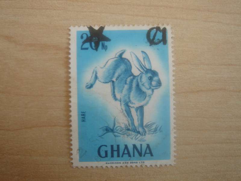 1967 Ghana - Hare 20 np optd 1 C used, stamped