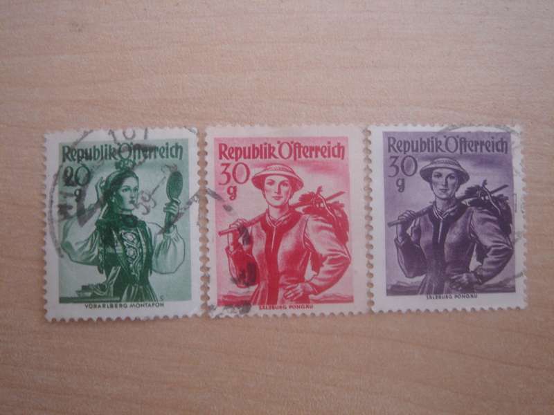 1951 Austria - Trachten MiNr 891,893,894 used, stamped