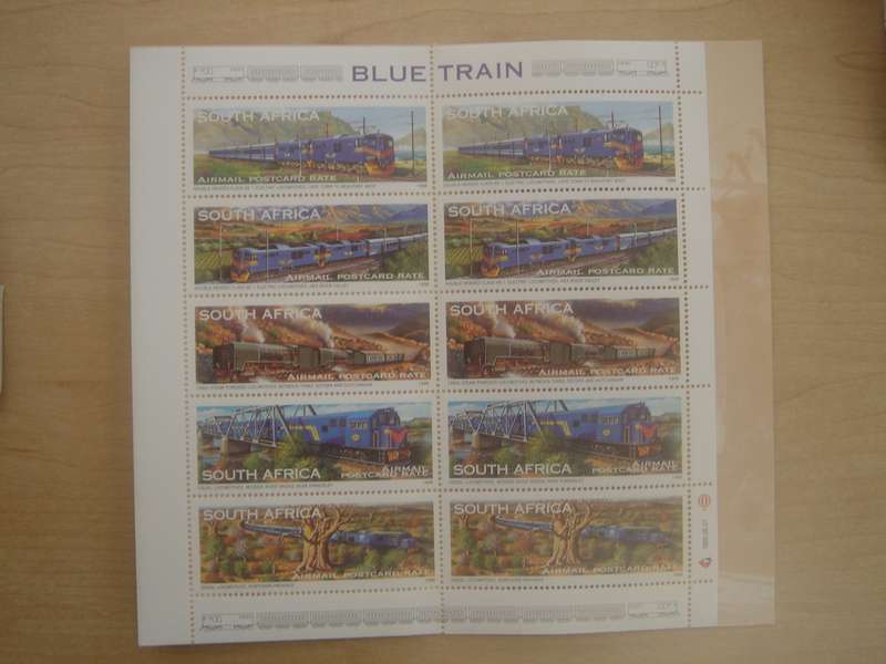 1998 RSA - Blue Train Booklet with sheet of 10 airmail postcard stamps MNH