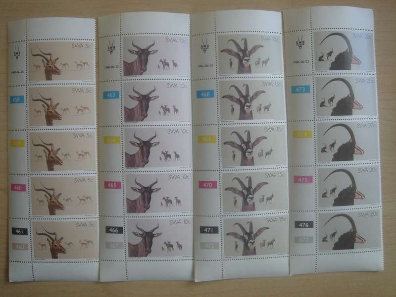 1980 SWA Antelopes Series - 4 values x 5 MNH