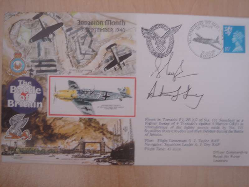 1990 The Battle of Britain 50th Anniversary Cover signed by SJ Taylor + AJ Dey